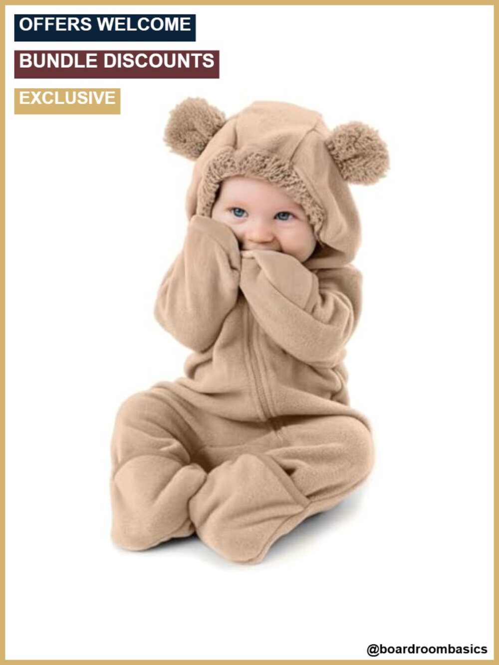 Fleece Baby Bunting Bodysuit Hoodie Convertible Mittens Booties